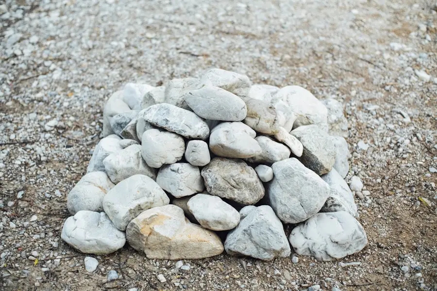 a pile of rocks on the ground
