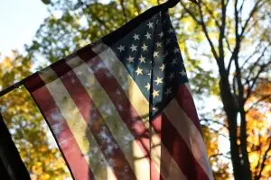 a flag from a tree