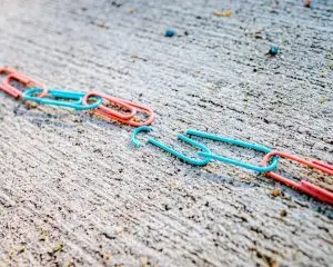 paperclips on the ground